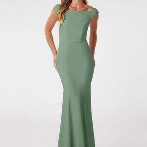 NWOT Azazie Nicolina in Matcha - Size A4 - Stretch Crepe Bridesmaid Dress